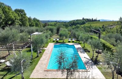 Landhaus kaufen Chianciano Terme, Toskana:  RIF 3061 Vogelperspektive Pool