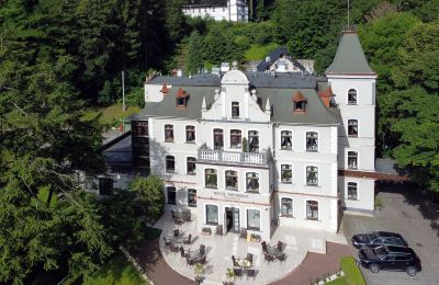 Historische Villa kaufen Duszniki-Zdrój, Wojska Polskiego 10, Niederschlesien, Drohnenfoto
