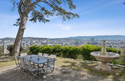 Historische Villa kaufen Biel/Bienne, Alpenstrasse 95, Bern, Panoramablick über die Bieler Dächer, die Alpenkette und den Bielersee