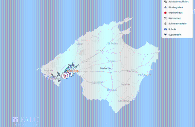 Historische Villa kaufen Mallorca, Serra de Tramuntana, Cas Català, Balearische Inseln, Lageplan