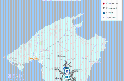 Stadtpalais kaufen Campos, Balearische Inseln, Karte Mallorca