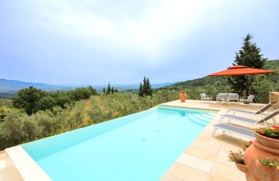 Landhaus kaufen Figline e Incisa Valdarno, Toskana:  RIF 2966 Pool und Ausblick