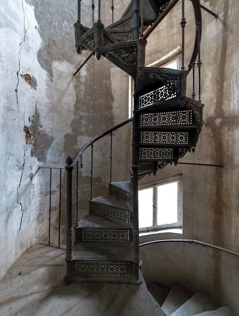 Hohenprießnitz, Schloss Hohenprießnitz - Wendeltreppe Schloss Hohenprießnitz