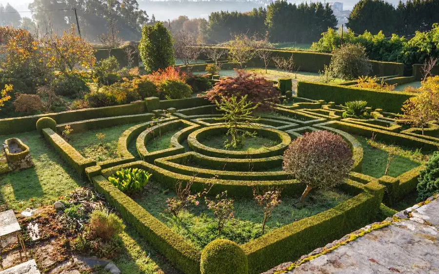 Pazo Brandaliz in Galicien: Garten mit Labyrinth
